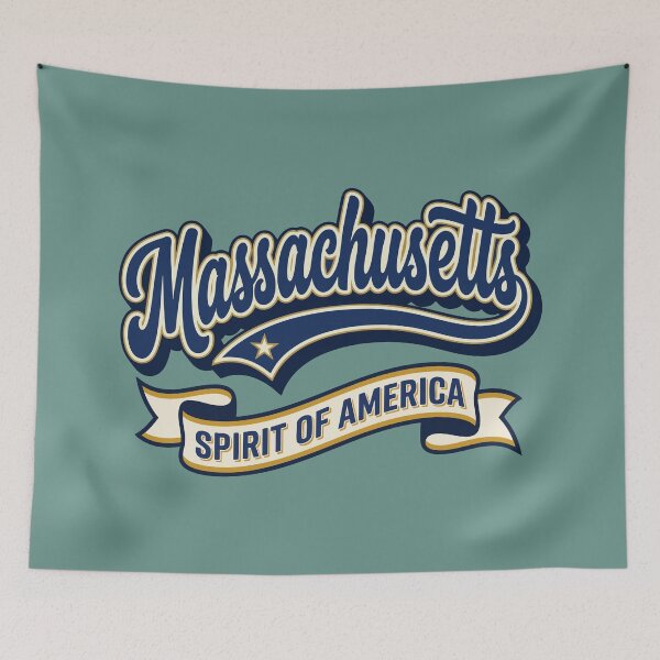 Item preview, Massachusetts Retro Baseball Script - Spirit Of America designed and sold by Cozy-Old-Pub.