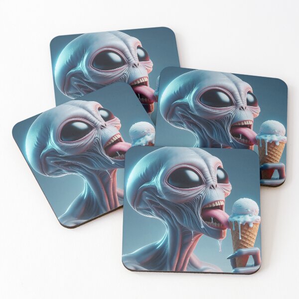 Item preview, First Contact — They Came for the Ice Cream designed and sold by FlatlineArtCo.