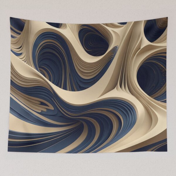 Item preview, Navy Cream Flow Layers designed and sold by Harmonic_Layers.