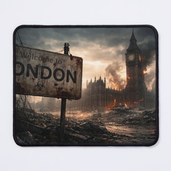 Item preview, Dystopian London Apocalypse – Welcome to London Post-Apocalyptic Big Ben Ruins Artwork designed and sold by GarnerSupplyCo.