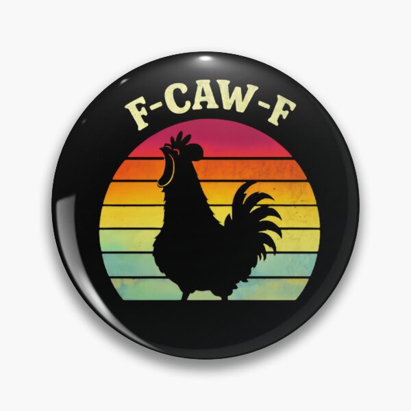 Item preview, F Caw F Chicken Funny Bird Humor Vintage retro sunset Roaster  designed and sold by SkeletonsDanger.