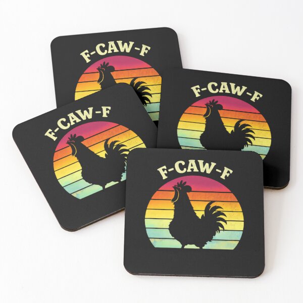 Item preview, F Caw F Chicken Funny Bird Humor Vintage retro sunset Roaster  designed and sold by SkeletonsDanger.