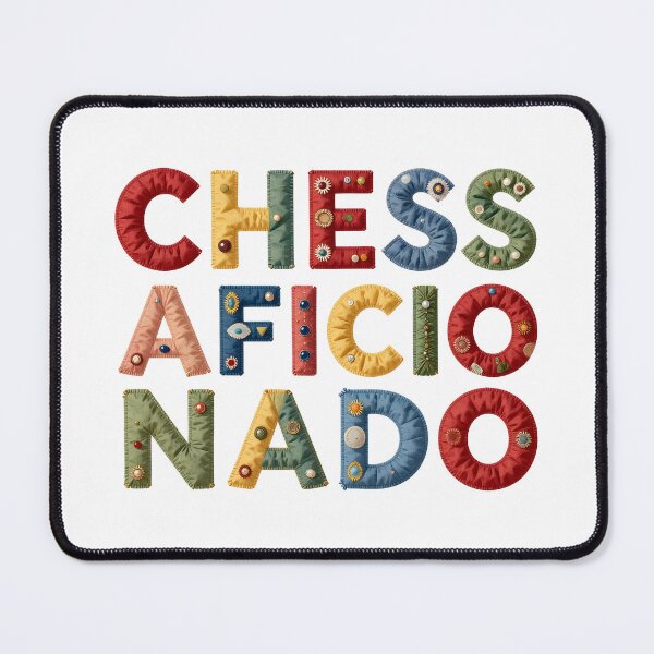 Item preview, CHESS AFICIANADO - IN COLORFUL FAUX LETTERING designed and sold by AlexOBrienArt.