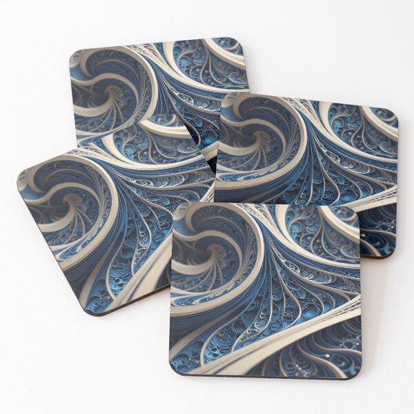 Item preview, Blue Ivory Filigree Spiral designed and sold by Harmonic_Layers.
