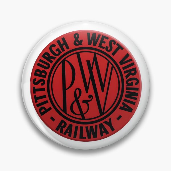 Item preview, Vintage Pittsburgh and West Virginia Railway Red Roundel Logo with Monogram designed and sold by CharlieDesings.