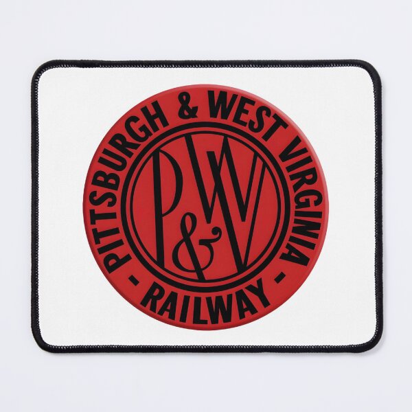 Item preview, Vintage Pittsburgh and West Virginia Railway Red Roundel Logo with Monogram designed and sold by CharlieDesings.