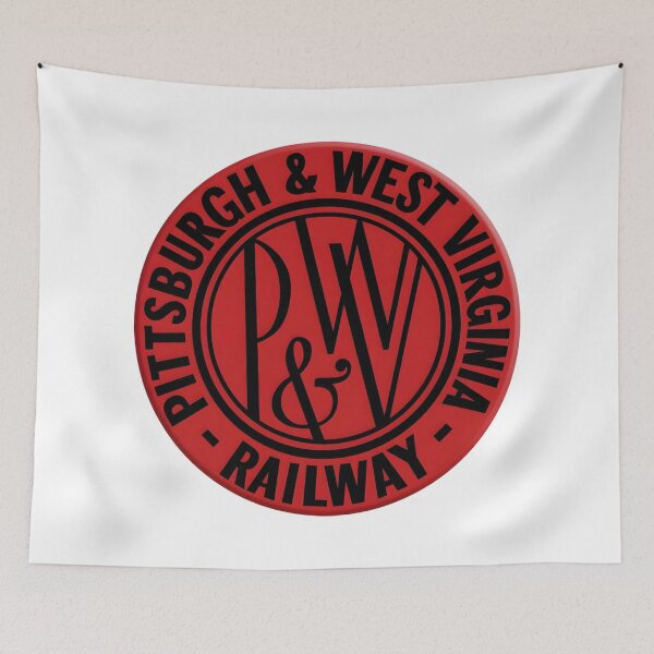 Item preview, Vintage Pittsburgh and West Virginia Railway Red Roundel Logo with Monogram designed and sold by CharlieDesings.