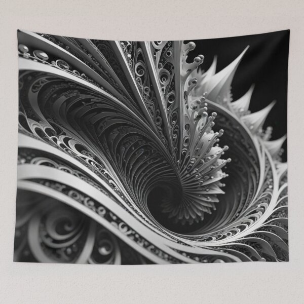 Item preview, Monochrome Fractal Vortex designed and sold by Harmonic_Layers.