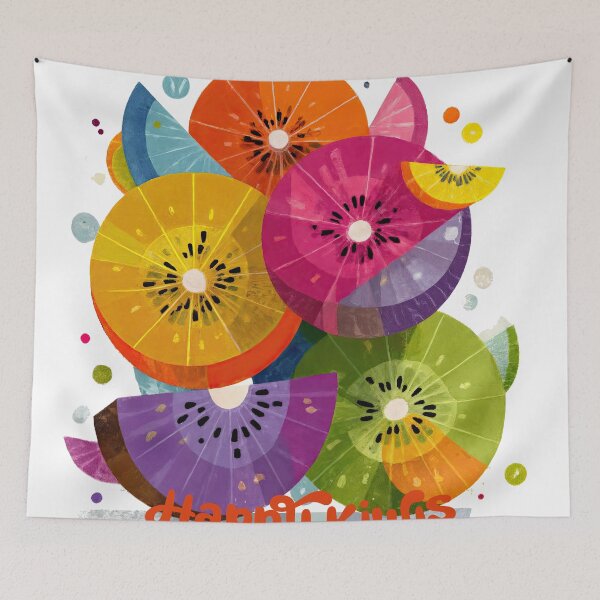 Item preview, Happy Kiwis – Colorful Delight designed and sold by ForeverPrintsOK.