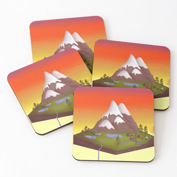 Item preview, Isometric mountains (Evening) designed and sold by Bluemountains1.