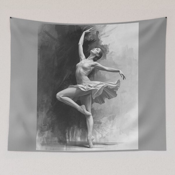 Item preview, Ballet Dancer Art – Elegant Black and White Dance Illustration designed and sold by MarselArt.