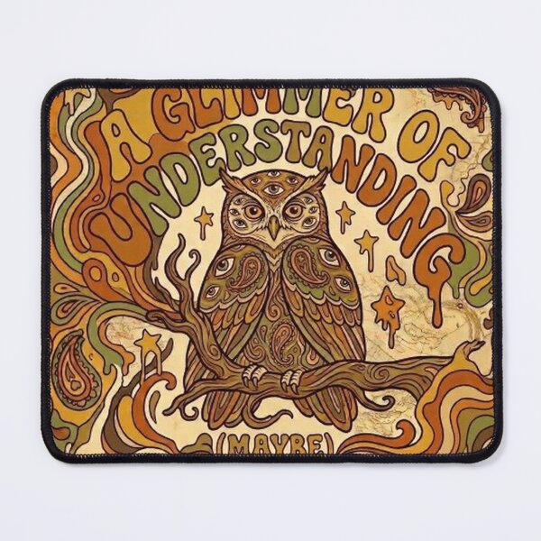 Item preview, Vintage 70s Psychedelic Owl - A Glimmer Of Understanding Maybe - Retro Trippy Art designed and sold by Neon & Neurosis.
