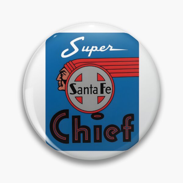 Item preview, Vintage Santa Fe Super Chief Railroad Poster with Native American Emblem designed and sold by CharlieDesings.