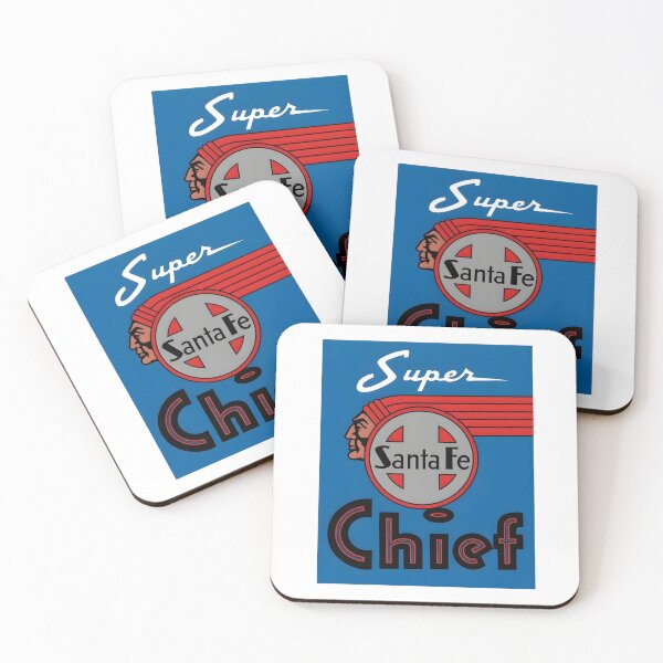 Item preview, Vintage Santa Fe Super Chief Railroad Poster with Native American Emblem designed and sold by CharlieDesings.