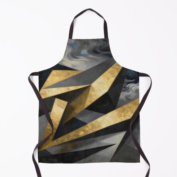 Item preview, Geometric Fusion Art – Abstract Shapes in Gold, Blue & Black designed and sold by FotoworldEdel.
