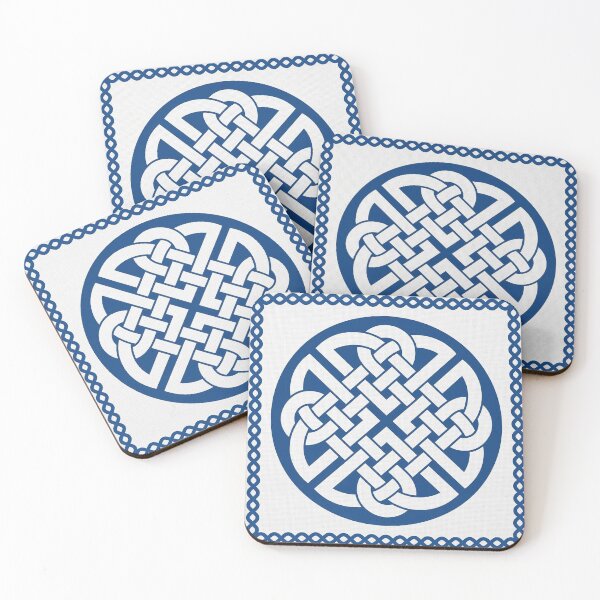 Item preview, A square cable knit pattern in blue and white designed and sold by Ratatosk-AI.