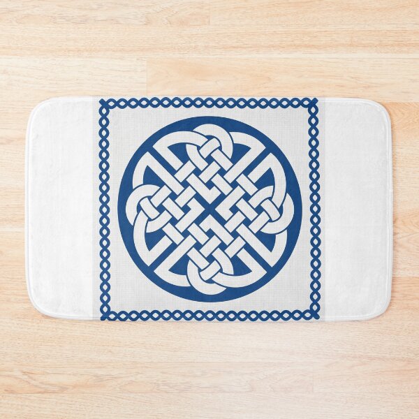Item preview, A square cable knit pattern in blue and white designed and sold by Ratatosk-AI.