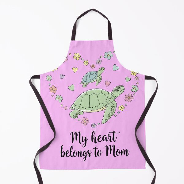 Item preview, My Heart Belongs to Mom – Sea Turtle Mom and Baby in Floral Heart designed and sold by Sea Gem.