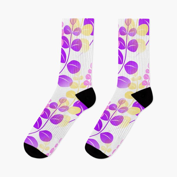 Item preview, Retro 60's 70's Tropical Leaf Pattern in Purple, Pink and Yellow designed and sold by MellowCat.