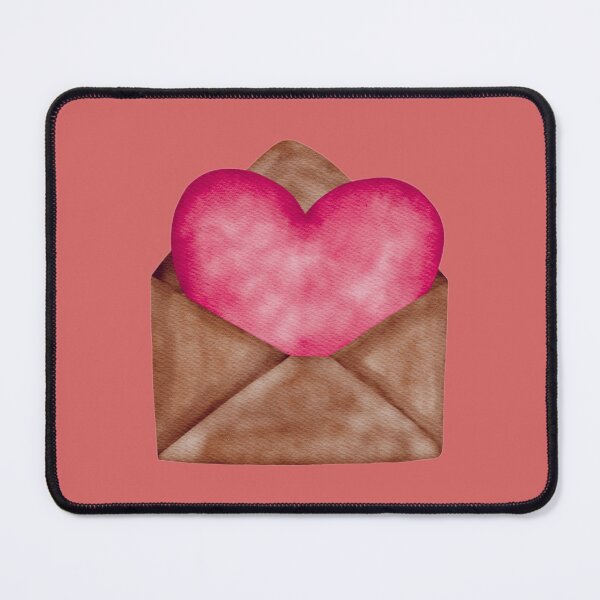 Item preview, Watercolor Love Letter – Romantic Pink Heart in Kraft Paper Envelope designed and sold by Artsy Corner.