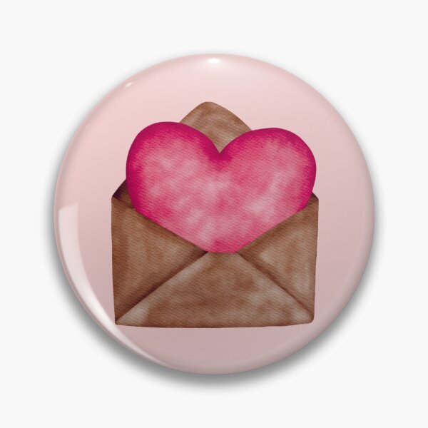 Item preview, Watercolor Love Letter – Romantic Pink Heart in Kraft Paper Envelope designed and sold by Artsy Corner.
