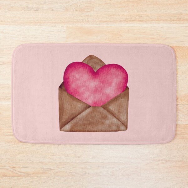 Item preview, Watercolor Love Letter – Romantic Pink Heart in Kraft Paper Envelope designed and sold by Artsy Corner.