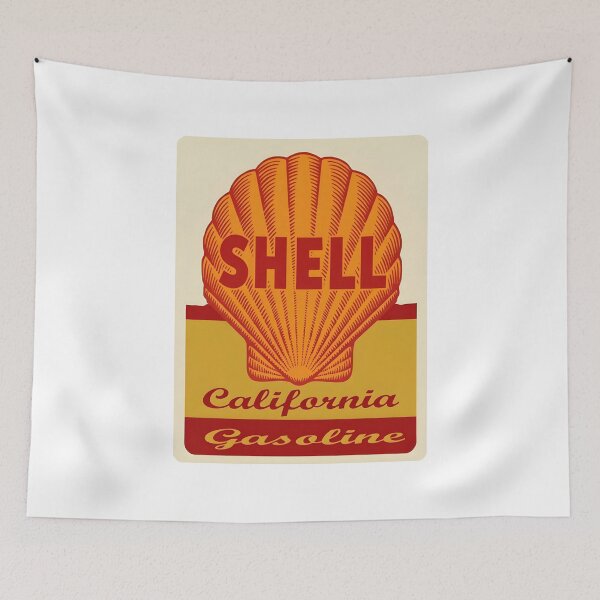 Item preview, Vintage Shell California Gasoline Retro Sign with Iconic Scallop Shell Logo designed and sold by CharlieDesings.