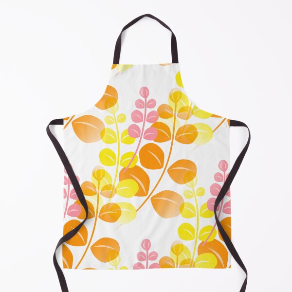 Item preview, Retro 60's, 70's Tropical Leaf Pattern in Orange, Yellow and Pink designed and sold by MellowCat.