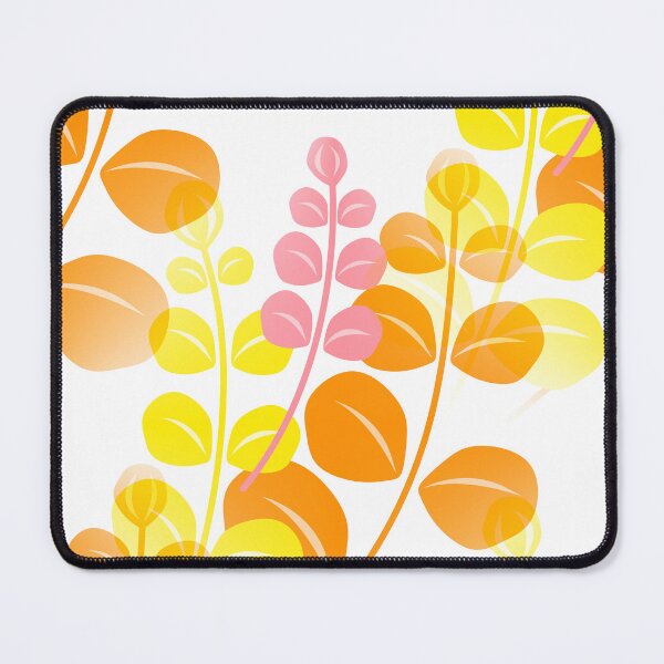 Item preview, Retro 60's, 70's Tropical Leaf Pattern in Orange, Yellow and Pink designed and sold by MellowCat.