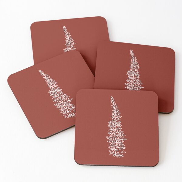 Item preview, Fern Minimalist Aesthetic Line Drawing Rust Red designed and sold by SWSandraWechner.