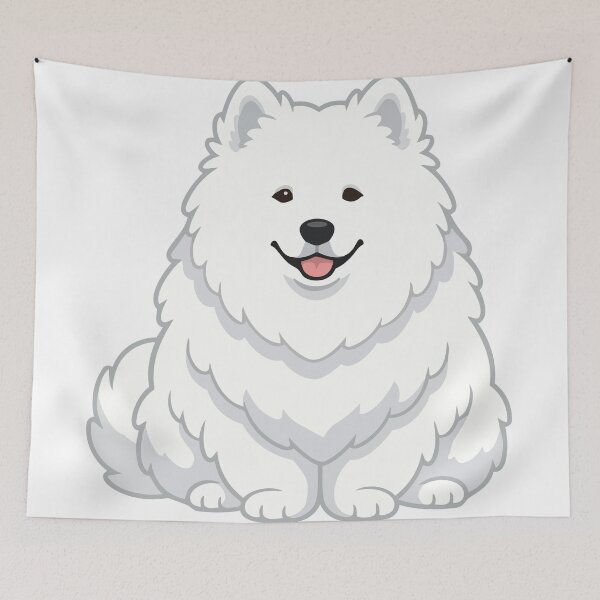 Item preview, Living Marshmallow Fluffy Samoyed Aesthetic Art designed and sold by Petzzz.