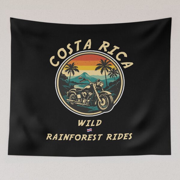 Item preview, Costa Rica Wild Rainforest Rides Motorcycle Shirt Tropical Biker Adventure Tee designed and sold by Freki & Geri.