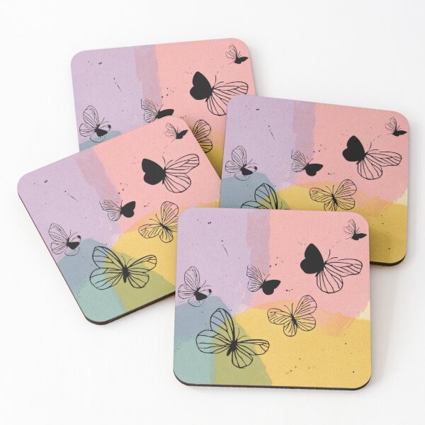 Item preview, Butterflies over colorful shapes designed and sold by anytka.