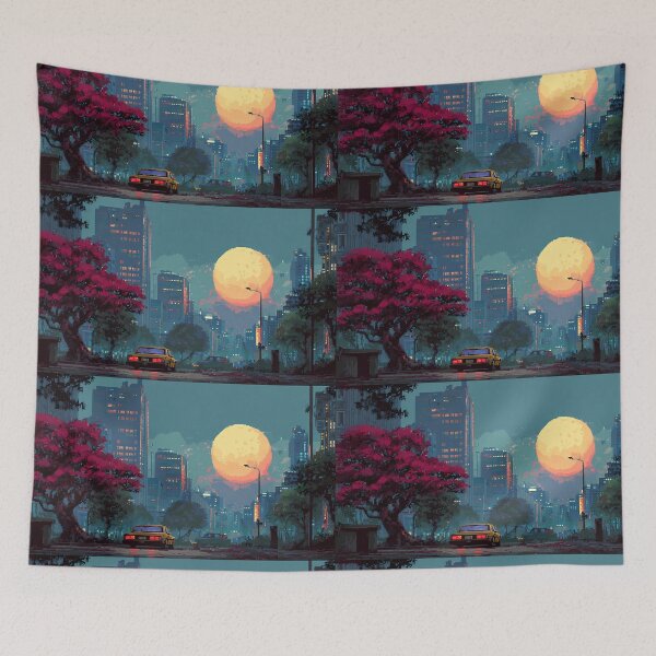 Item preview, Taxi Retro Pixel Art 8Bit Illustration Aesthetic Landscapes  designed and sold by ART ATTACK ZONE.