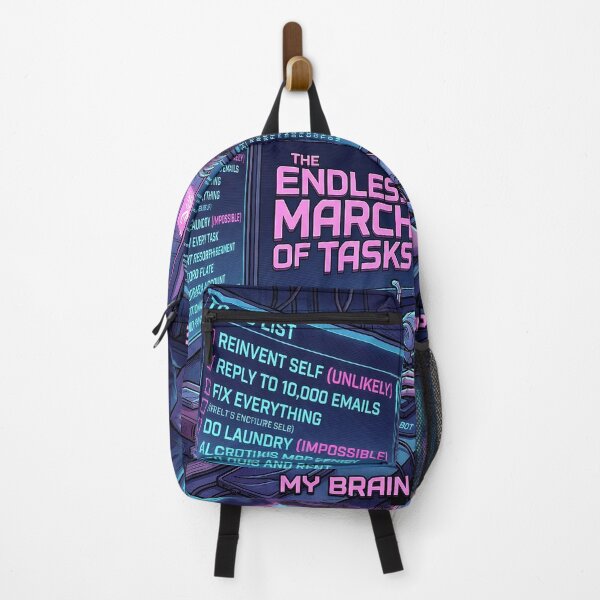 Item preview, Funny Cyberpunk Burnout To-Do List The Endless March Of Tasks Brain On Strike designed and sold by Neon & Neurosis.