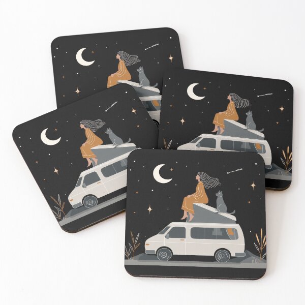 Item preview, Woman sits on van roof with cat designed and sold by anytka.