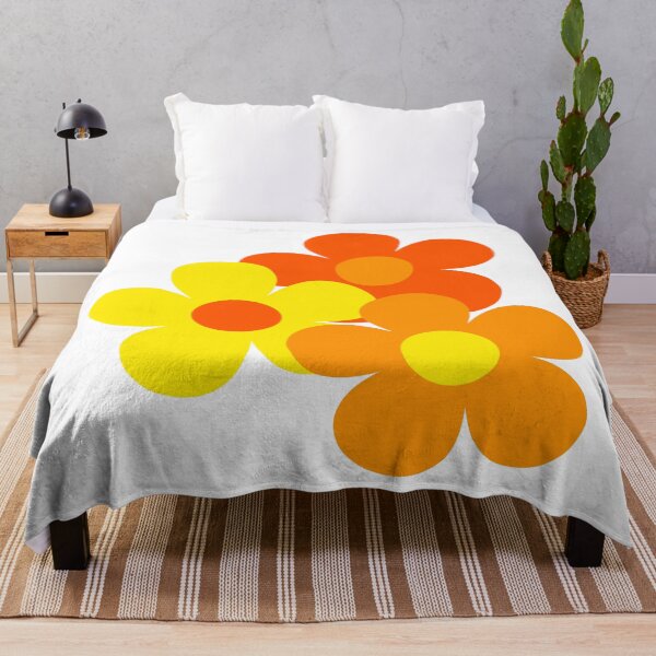 Item preview, 60's 70's Flower Power Pop Flowers in Bright Orange and Yellow designed and sold by MellowCat.