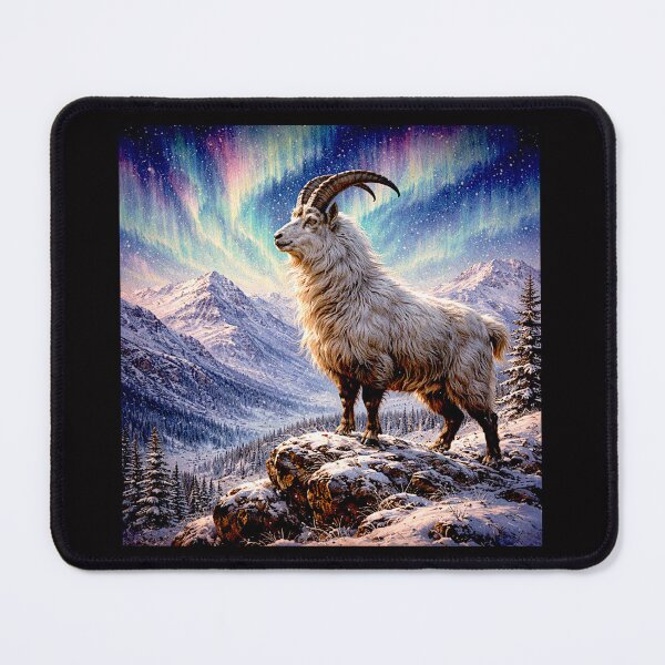 Item preview, Aurora Over Frozen Peaks with Mountain Goat #1 designed and sold by Helios Be. Lavsh.