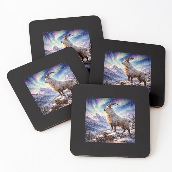 Item preview, Aurora Over Frozen Peaks with Mountain Goat #1 designed and sold by Helios Be. Lavsh.