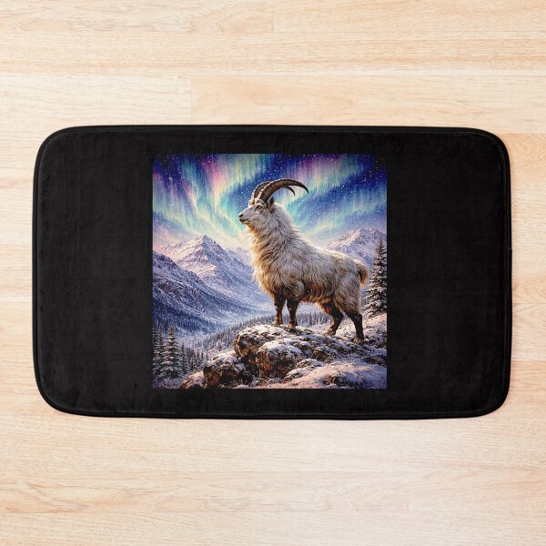 Item preview, Aurora Over Frozen Peaks with Mountain Goat #1 designed and sold by Helios Be. Lavsh.