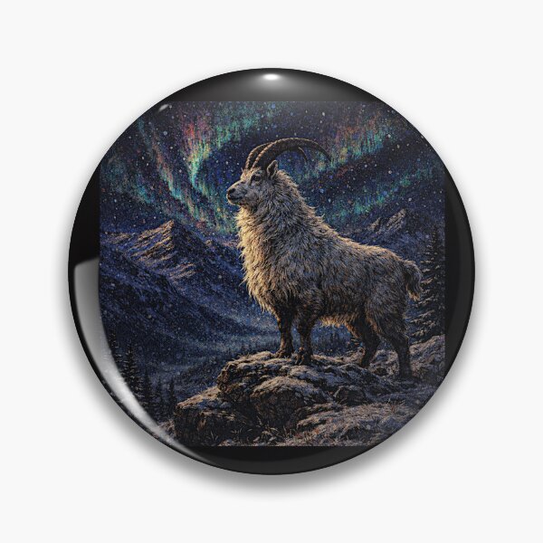 Item preview, Aurora Over Frozen Peaks with Mountain Goat #2 designed and sold by Helios Be. Lavsh.