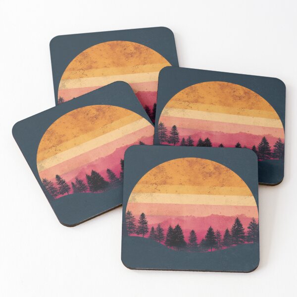 Item preview, Sun sets behind trees with colors designed and sold by anytka.