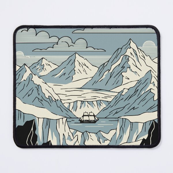 Item preview, Vintage Antarctica Travel Poster Retro Polar Landscape Art designed and sold by Cipher & Soul.