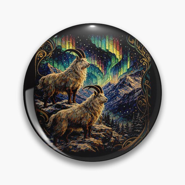 Item preview, Aurora Over Frozen Peaks with Mountain Goat #3 designed and sold by Helios Be. Lavsh.