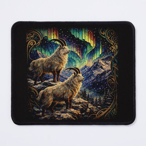 Item preview, Aurora Over Frozen Peaks with Mountain Goat #3 designed and sold by Helios Be. Lavsh.