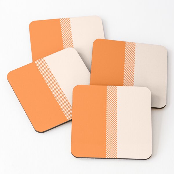 Item preview, 60's, 70's, 80's Retro Orange and Cream Checkerboard Stripe designed and sold by MellowCat.
