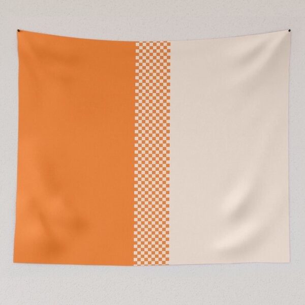 Item preview, 60's, 70's, 80's Retro Orange and Cream Checkerboard Stripe designed and sold by MellowCat.