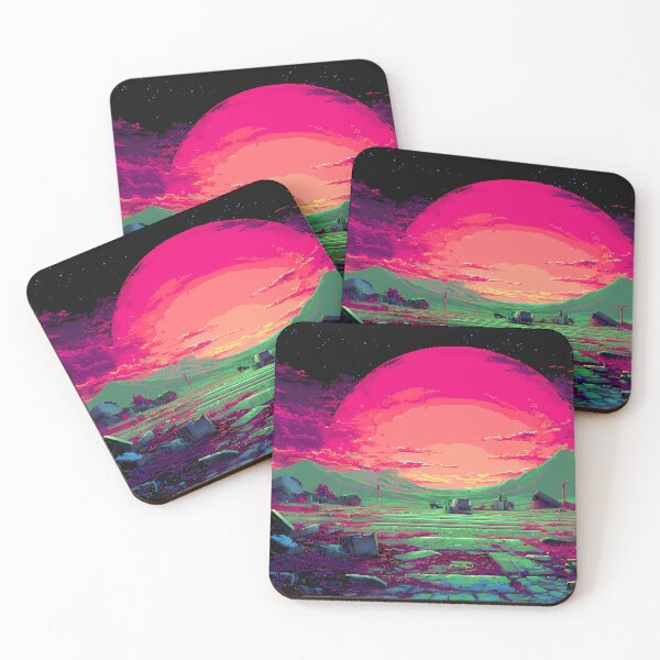 Item preview, Neon Retro Pixel Art 8Bit Illustration Aesthetic Landscapes  designed and sold by ART ATTACK ZONE.