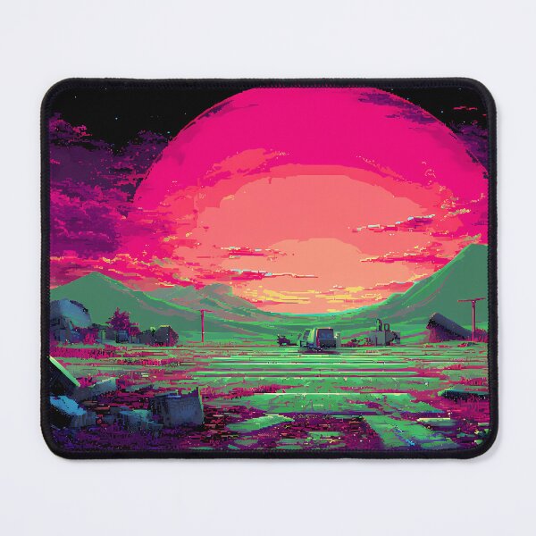 Item preview, Neon Retro Pixel Art 8Bit Illustration Aesthetic Landscapes designed and sold by ART ATTACK ZONE.