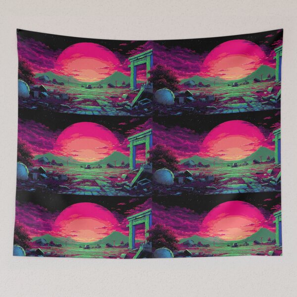 Item preview, Neon Retro Pixel Art 8Bit Illustration Aesthetic Landscapes  designed and sold by ART ATTACK ZONE.